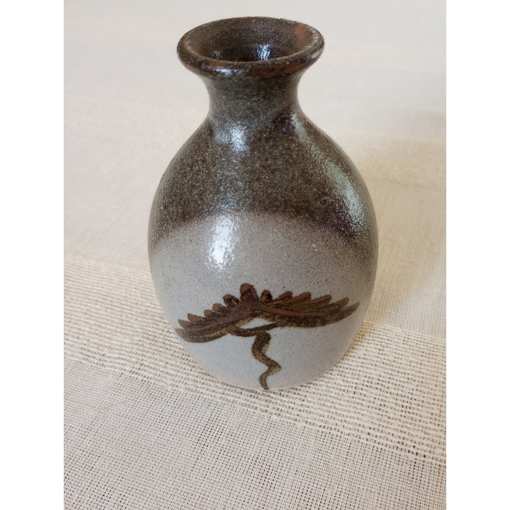 VTG Bud Vase (Stamped) Stoneware With Dimple 4.5" High